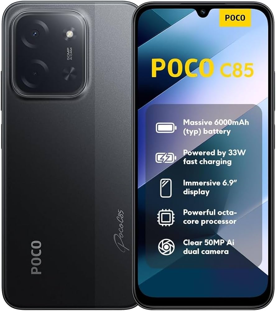 POCO C85 ブラック 6GB RAM 128GB ROM Amazon.com: XIAOMI Poco C85 4G LTE (Compatible with Tmobile